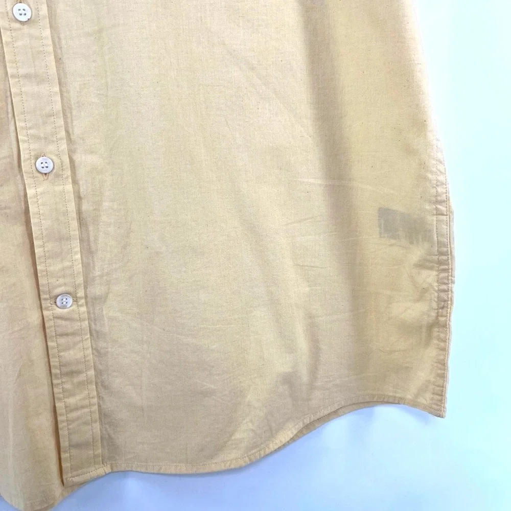 Banana Republic Shirt Men XL Tall Yellow Organic Cotton Slim Fit Beach Preppy